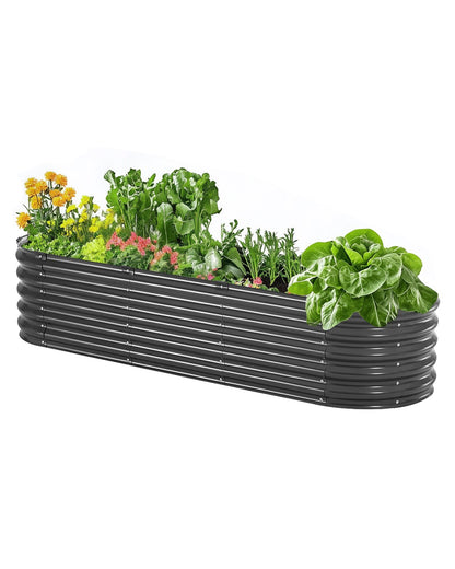 Metall angehobenes Garten-Bett 6.56x1.96x1.4 Fuß galvanisierte Pflanzer-Kasten-Dunkelgrau