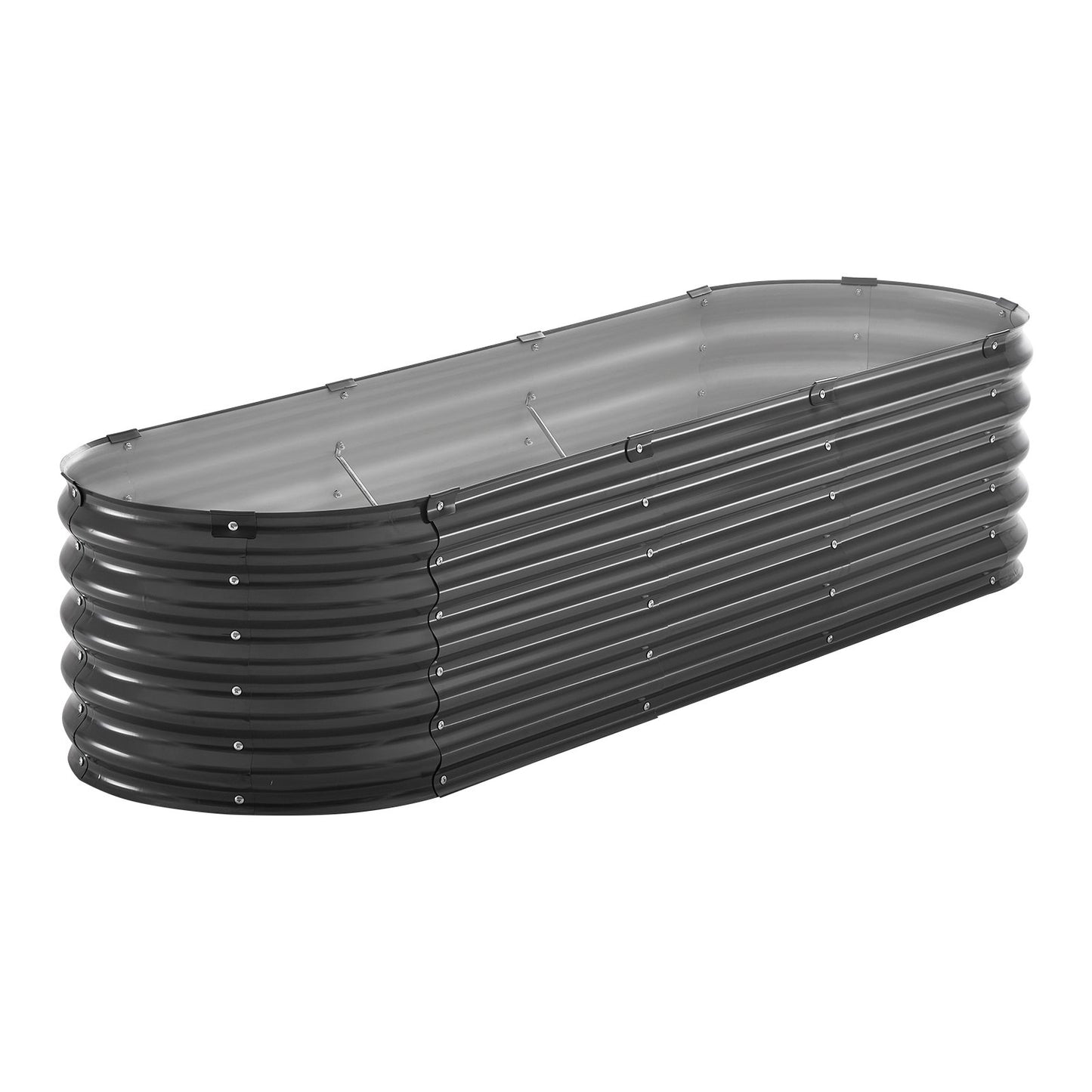 Metall angehobenes Garten-Bett 6.56x1.96x1.4 Fuß galvanisierte Pflanzer-Kasten-Dunkelgrau