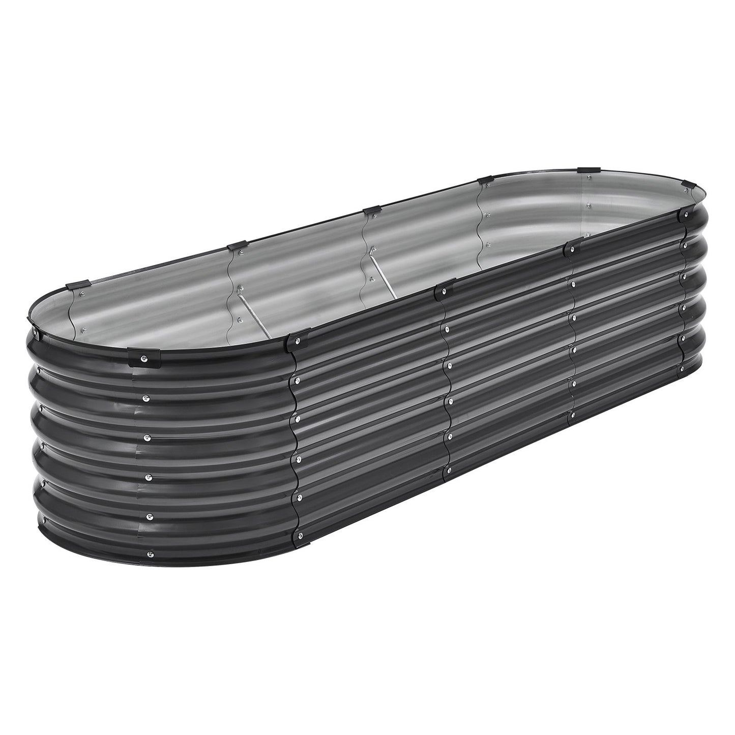 Metall angehobenes Garten-Bett 6.56x1.96x1.4 Fuß galvanisierte Pflanzer-Kasten-Dunkelgrau