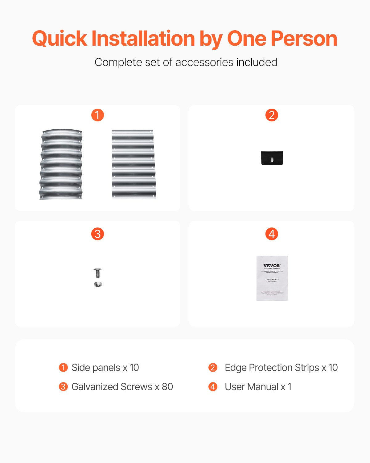 Metall-Hochbeet, 4 x 2 x 2 Fuß, verzinkter Pflanzkasten für den Außenbereich, silberfarben