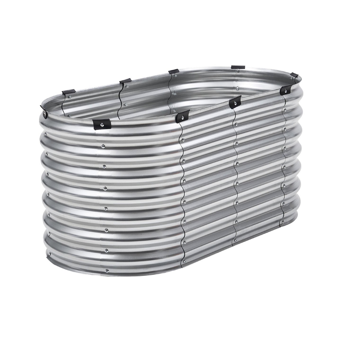 Metall-Hochbeet, 4 x 2 x 2 Fuß, verzinkter Pflanzkasten für den Außenbereich, silberfarben