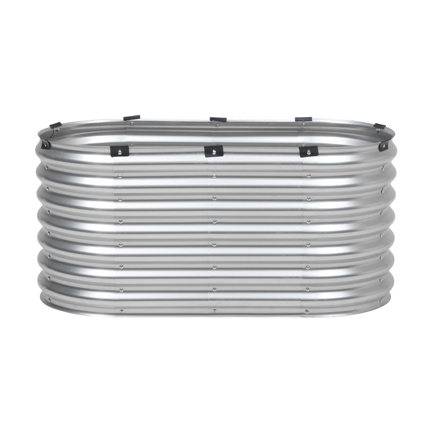 Metall-Hochbeet, 4 x 2 x 2 Fuß, verzinkter Pflanzkasten für den Außenbereich, silberfarben