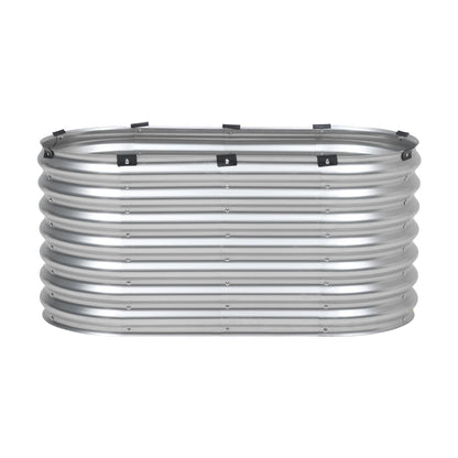 Metall-Hochbeet, 4 x 2 x 2 Fuß, verzinkter Pflanzkasten für den Außenbereich, silberfarben