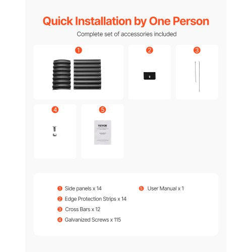 Upphöjd trädgårdsbädd i metall, 2,4 x 6 x 6 m galvaniserad planteringslåda för utomhusbruk, med öppen botten, stor oval planteringsbädd för trädgårdsskötsel av grönsaker, blommor, örter och suckulenter, mörkgrå |  EU