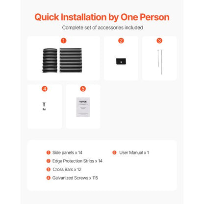 Upphöjd trädgårdsbädd i metall, 2,4 x 6 x 6 m galvaniserad planteringslåda för utomhusbruk, med öppen botten, stor oval planteringsbädd för trädgårdsskötsel av grönsaker, blommor, örter och suckulenter, mörkgrå |  EU