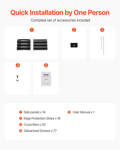 Metall-Hochbeet, 2,4 x 6 x 3 m, verzinkter Pflanzkasten für den Außenbereich, dunkelgrau