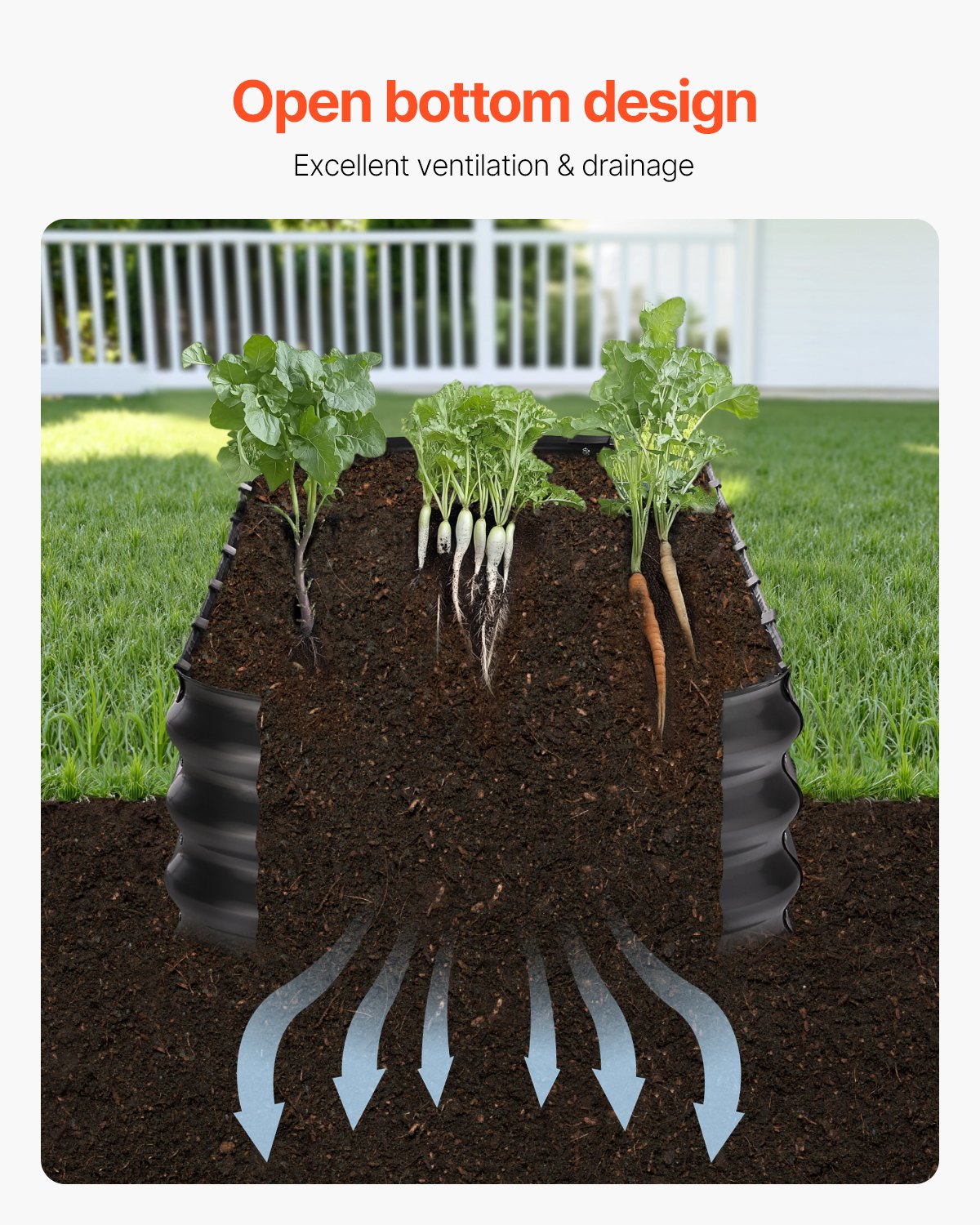 Metall-Hochbeet, 2,4 x 6 x 3 m, verzinkter Pflanzkasten für den Außenbereich, dunkelgrau