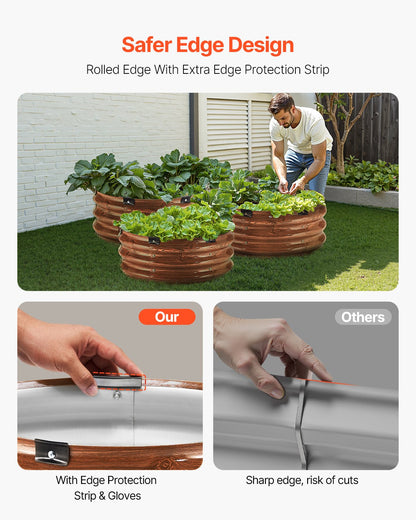 Metall upphöjd trädgårdssäng 2x1 fot 3 st Utomhus galvaniserad plantering träsäd