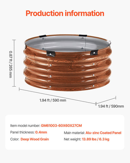 Metall upphöjd trädgårdssäng 2x1 fot 3 st Utomhus galvaniserad plantering träsäd