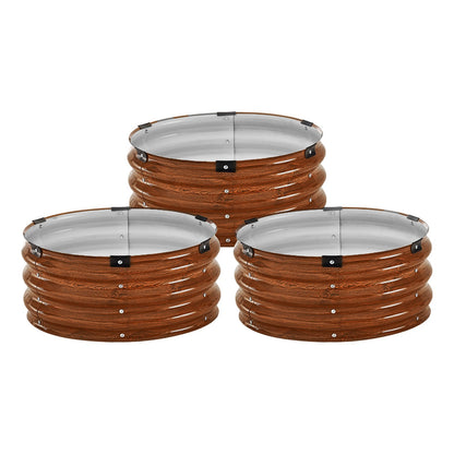 Metall upphöjd trädgårdssäng 2x1 fot 3 st Utomhus galvaniserad plantering träsäd