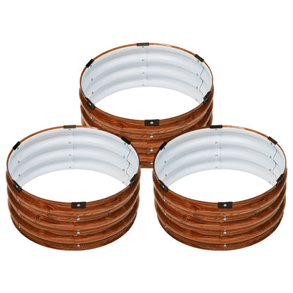 Metall upphöjd trädgårdssäng 2x1 fot 3 st Utomhus galvaniserad plantering träsäd