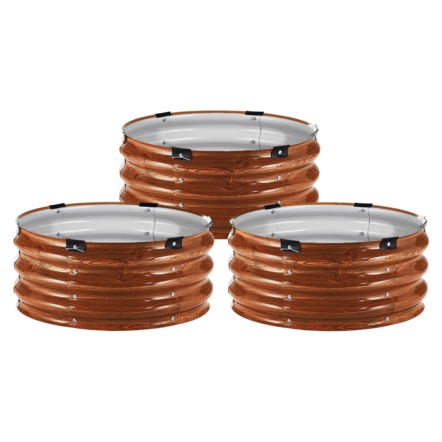 Metall upphöjd trädgårdssäng 2x1 fot 3 st Utomhus galvaniserad plantering träsäd