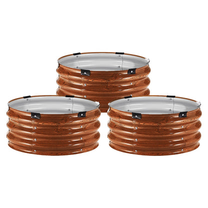 Metall upphöjd trädgårdssäng 2x1 fot 3 st Utomhus galvaniserad plantering träsäd