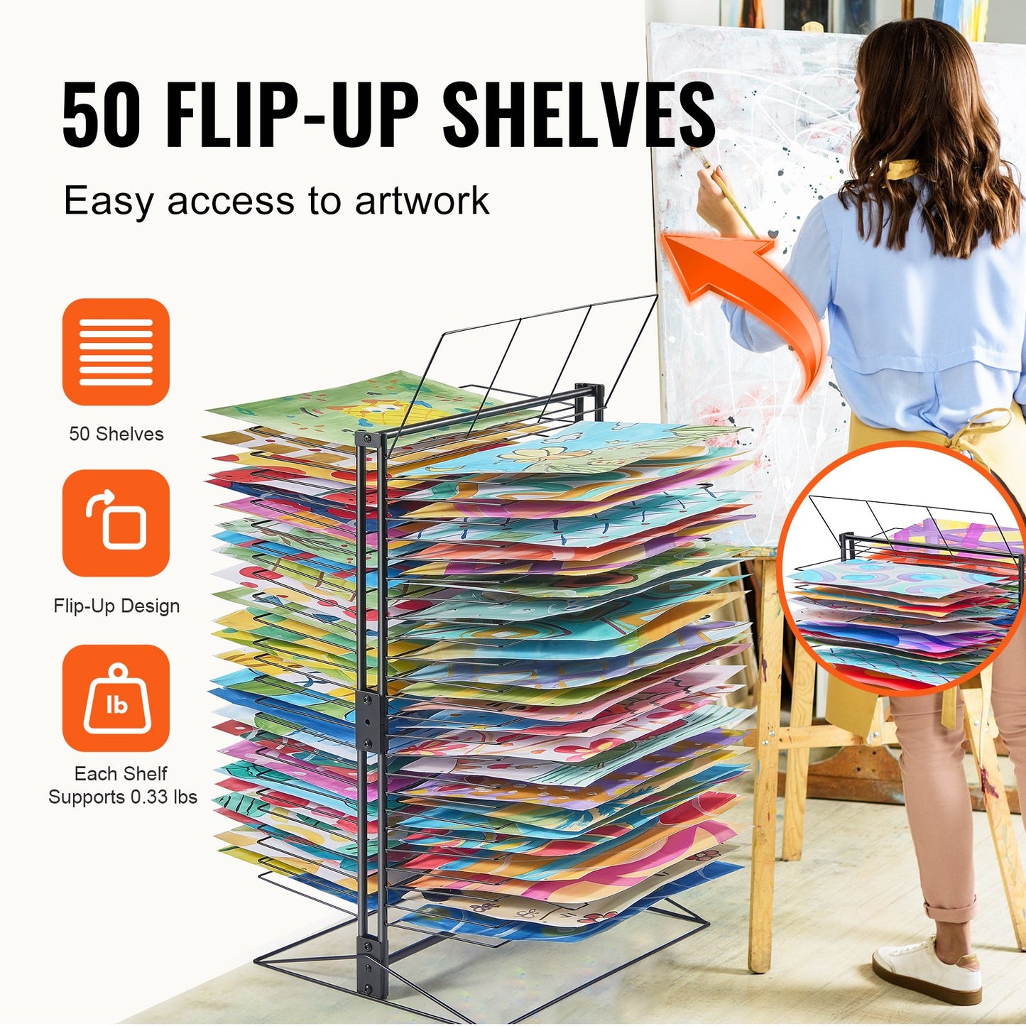 Kunst-Trockenständer, 50 abnehmbare Regale, Mal-Trockenständer für das Klassenzimmer