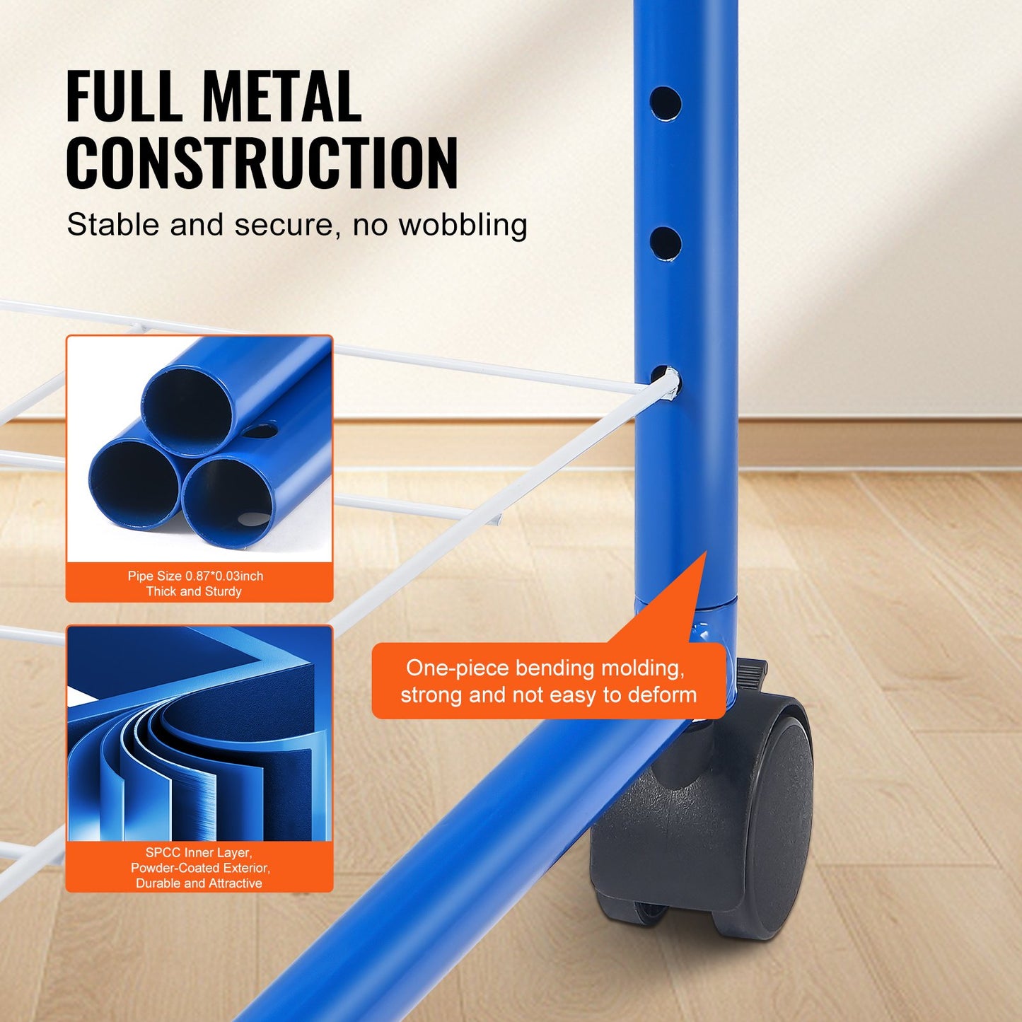 Art drying rack 25 removable shelves Paint drying rack with 4 wheels Blue