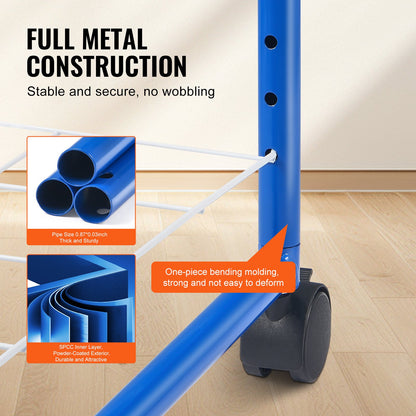 Art drying rack 25 removable shelves Paint drying rack with 4 wheels Blue