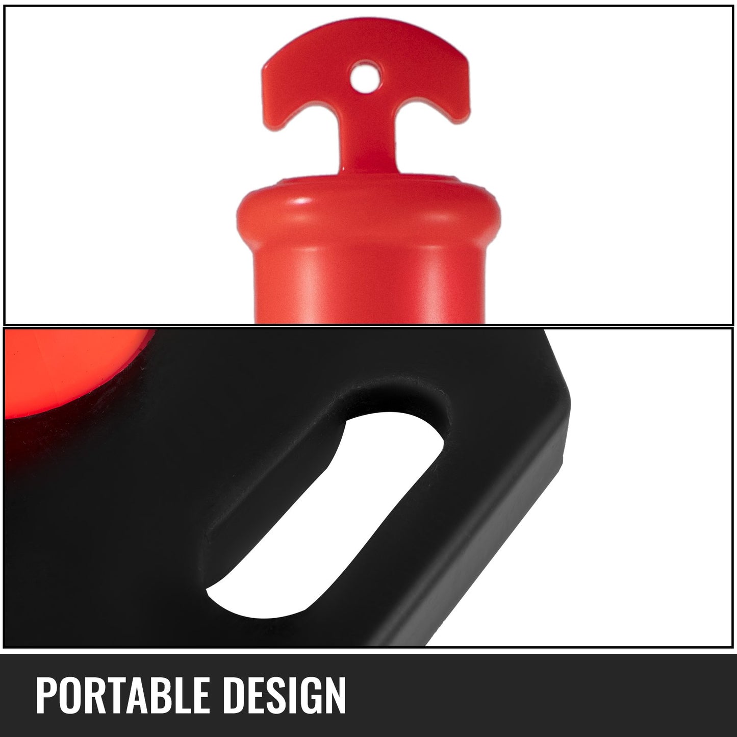 5Pack Delineator Posts 44 Inch Height, Orange PE Delineator Post Kit 10 inch Reflective Band, Traffic Delineator Posts with Rubber Base 16 inch for Construction Sites, Facility Management etc.