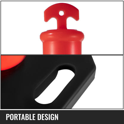 5Pack Delineator Posts 44 Inch Height, Orange PE Delineator Post Kit 10 inch Reflective Band, Traffic Delineator Posts with Rubber Base 16 inch for Construction Sites, Facility Management etc.