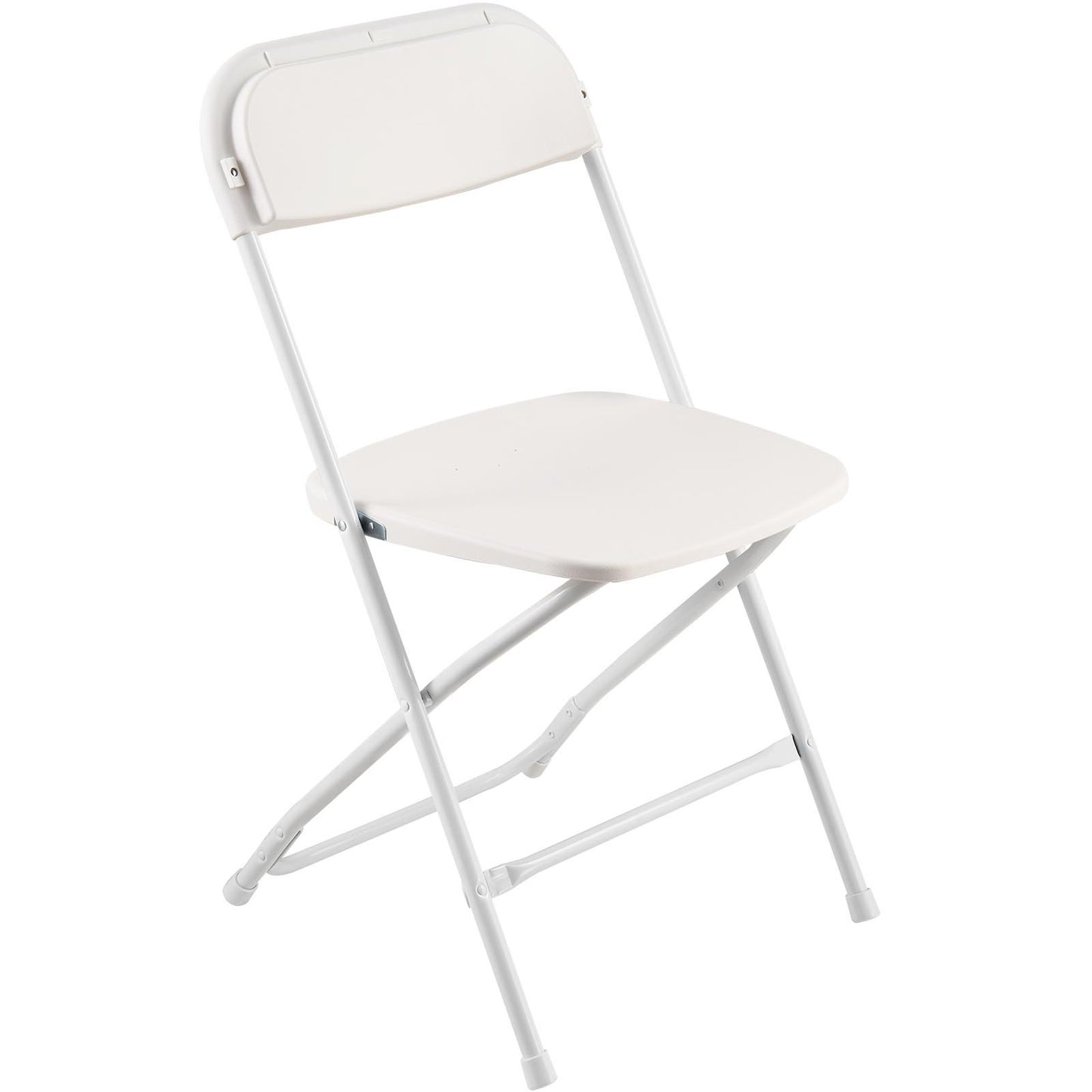 4 Pack Folding Chairs, Foldable Plastic Chairs with Heavy Duty Metal Frame, Portable Folding Card Table Chairs, Stackable Indoor Outdoor Seats for Home, Yard, Garden, Parties, Events, White