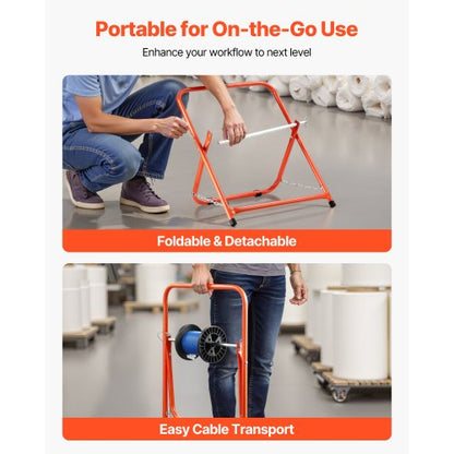 Hopfällbar trådrullställ Kraftig kabelhållare Elektrisk Industri