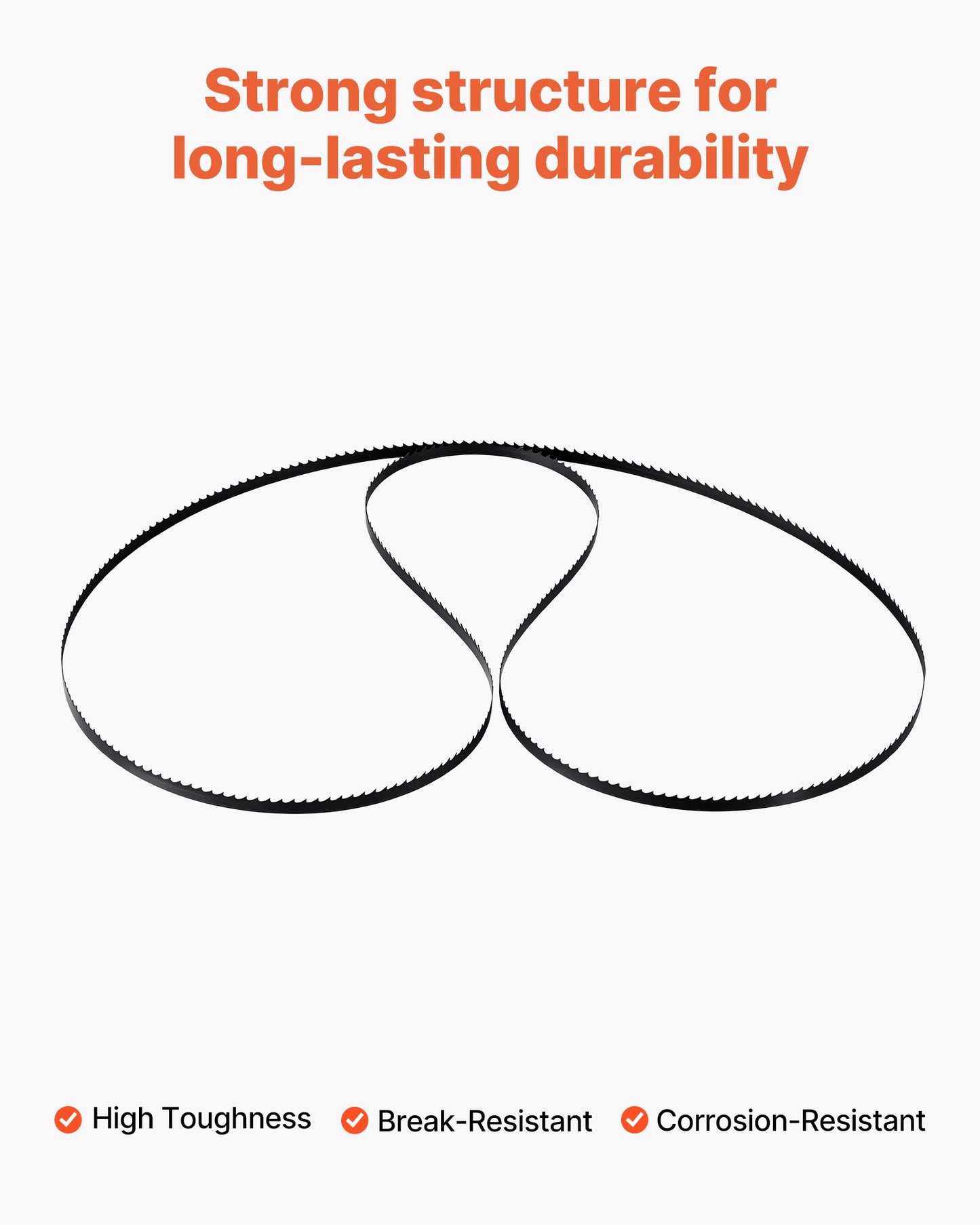Bandsaw Blade, 60 Inch Length, 6 TPI Band Saw Blade with 15 HRC Hardened Sharp Teeth, SK5 High-Strength Carbon Steel, 0.25 Inch Width, Replacement for Major Woodworking Band Saw Brands, 1 Pack