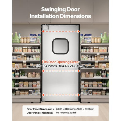 Trafikdörr i rostfritt stål, enkel panel, 91,4x213,4 cm, kommersiell |  EU