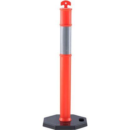 Traffic Delineator-stolpkoner, 2-pack, Trafiksäkerhetsavgränsningsbarriär med 16,93 x 16,93 i gummibas, för trafikkontroll Varning Utomhus användning inomhus Parkeringsplats Konstruktion Varning Vägar