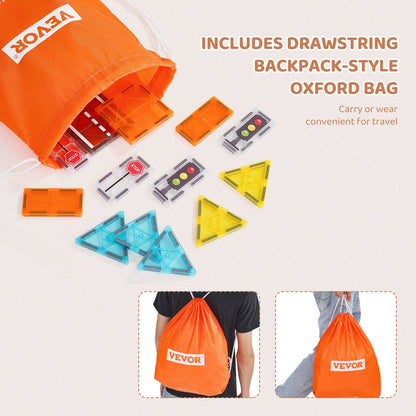 Magnetische Fliesen Magnetisches Bauspielzeug 56 PCS Magnetblöcke für Kinder 3D-Set