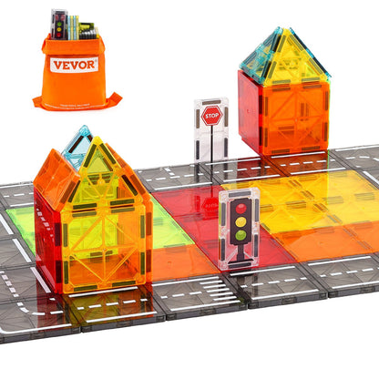 Magnetische Fliesen Magnetisches Bauspielzeug 56 PCS Magnetblöcke für Kinder 3D-Set