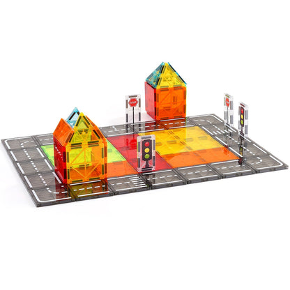 Magnetische Fliesen Magnetisches Bauspielzeug 56 PCS Magnetblöcke für Kinder 3D-Set