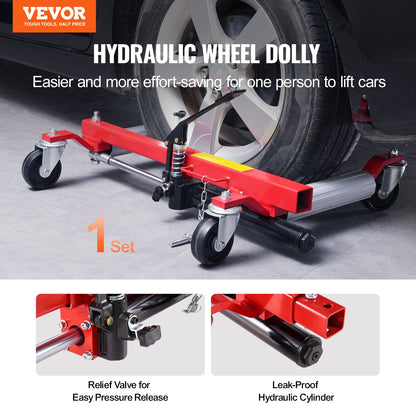 Wheel Dolly Heavy Duty Vehicle Positioning Tire Jack Car Lifter 1500 Lbs