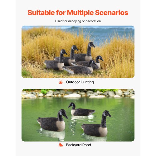 Canada Goose Decoy Outdoor Goose Float with Ultra-Realistic Color 6-Pack