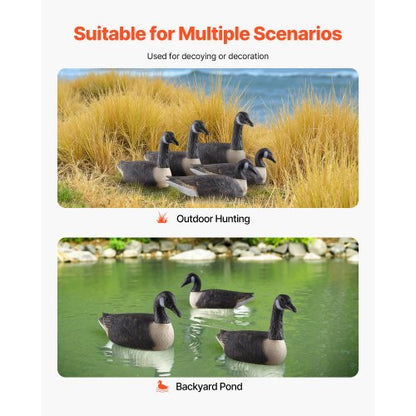 Canada Goose Decoy Outdoor Goose Float with Ultra-Realistic Color 6-Pack