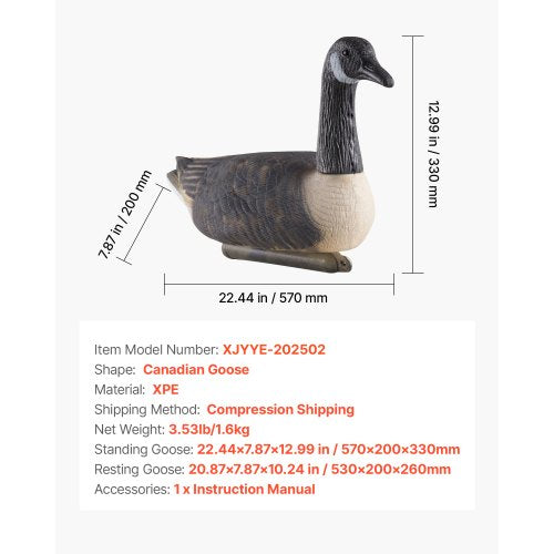 Canada Goose Decoy Outdoor Goose Float with Ultra-Realistic Color 6-Pack