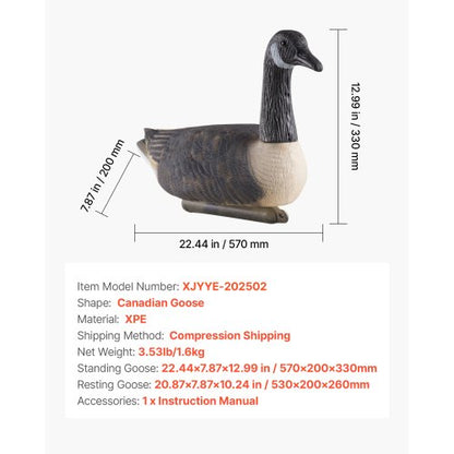 Canada Goose Decoy Outdoor Goose Float with Ultra-Realistic Color 6-Pack