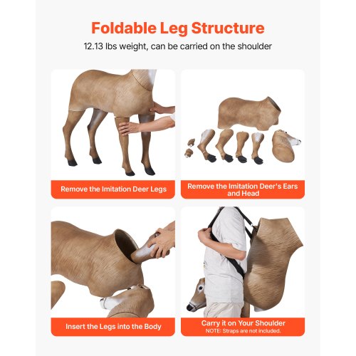Hjortlockbete Utomhus Realistiska Hindlockbete För Jakt Hopfällbara Ben 1-Pack