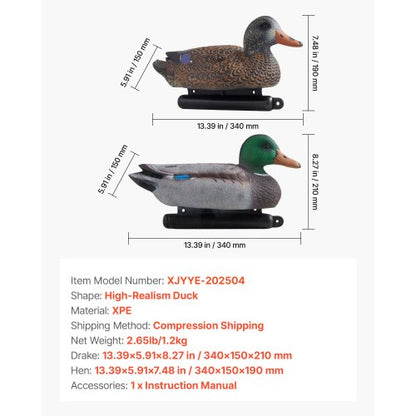 Duck Decoy Outdoor Teal Decoy Realistic Plastic Floating Duck For Hunting