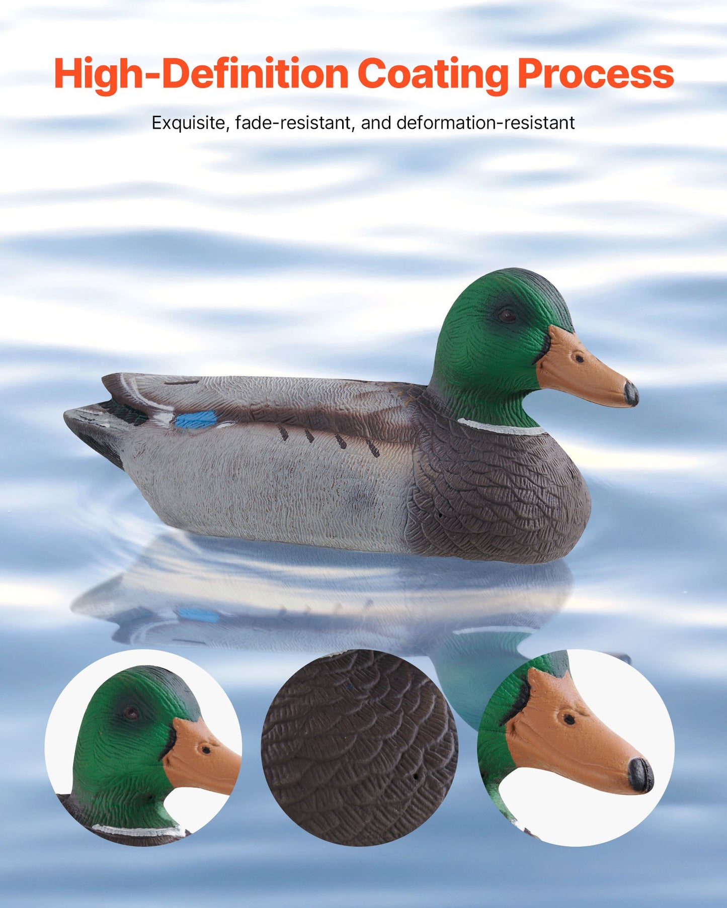Duck Decoys, Realistic Floating Duck Decoys, Weight Forward Swim, Plastic Duck Hunting Decoy Outdoor for Hunting, for Pool, Pond, and Lake, Garden Yard Decoration, Easy to Carry and Use, 6-Pack