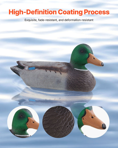 Duck Decoys, Realistic Floating Duck Decoys, Weight Forward Swim, Plastic Duck Hunting Decoy Outdoor for Hunting, for Pool, Pond, and Lake, Garden Yard Decoration, Easy to Carry and Use, 6-Pack