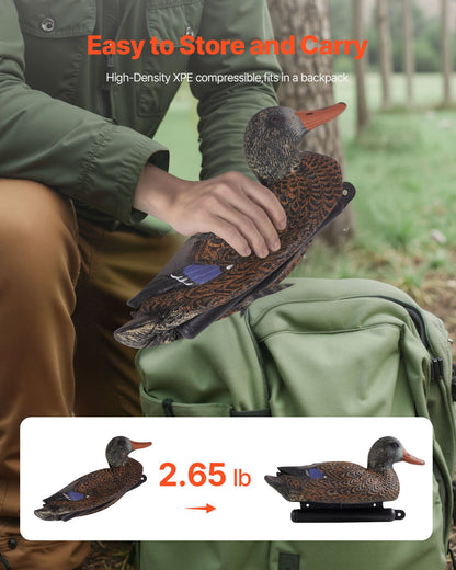 Duck Decoys, Realistic Floating Duck Decoys, Weight Forward Swim, Plastic Duck Hunting Decoy Outdoor for Hunting, for Pool, Pond, and Lake, Garden Yard Decoration, Easy to Carry and Use, 6-Pack