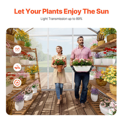 Polycarbonat-Gewächshaus 6 x 4 Fuß, begehbares Gewächshaus für den Garten