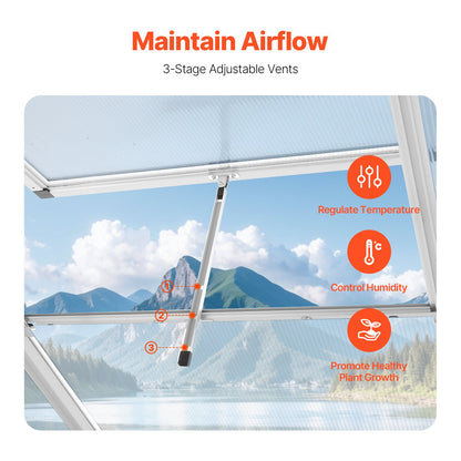 Polycarbonat-Gewächshaus 6 x 4 Fuß, begehbares Gewächshaus für den Garten