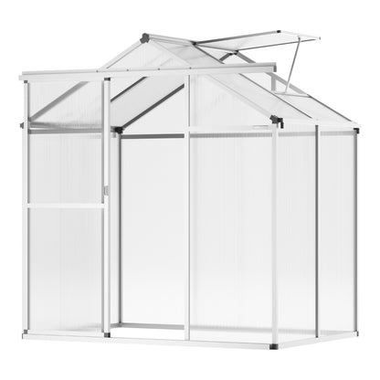Polycarbonat-Gewächshaus 6 x 4 Fuß, begehbares Gewächshaus für den Garten