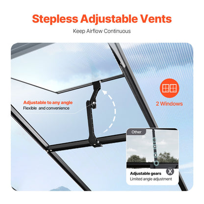 Polycarbonate Greenhouse 8 x 14 Ft Outdoor Walk-in Greenhouse for Garden