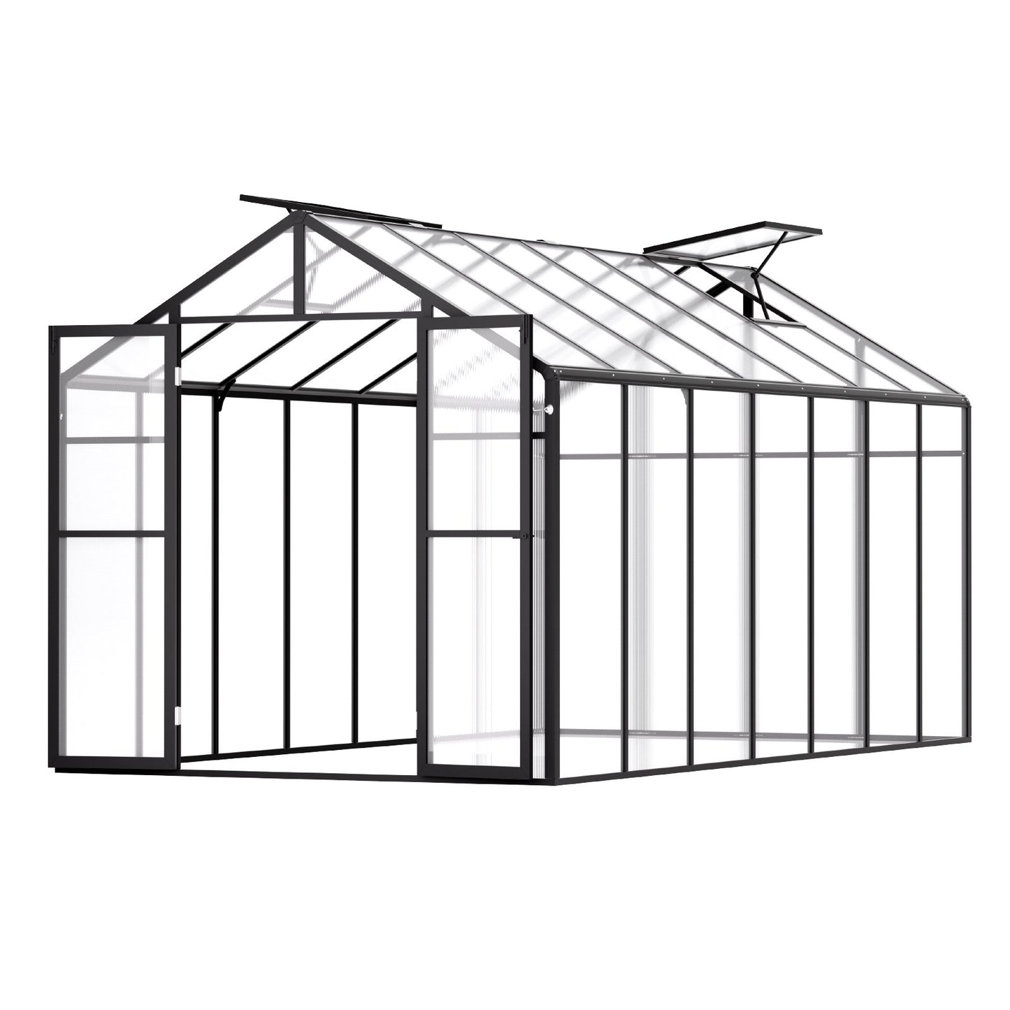 Polycarbonate Greenhouse 8 x 14 Ft Outdoor Walk-in Greenhouse for Garden