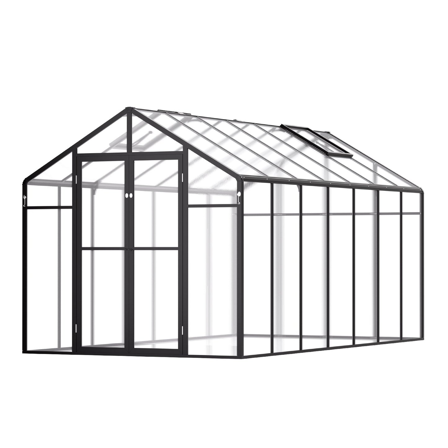 Polycarbonate Greenhouse 8 x 14 Ft Outdoor Walk-in Greenhouse for Garden