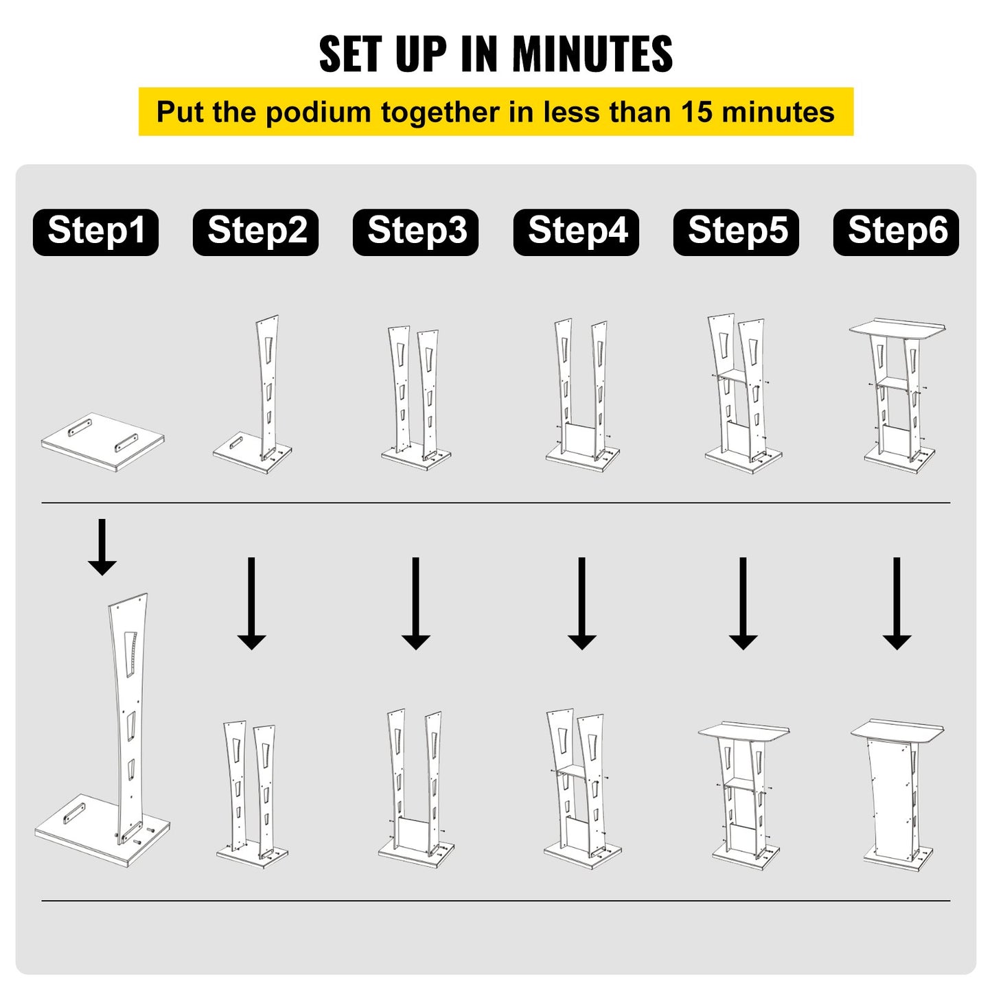 Acrylic Podium 45\" Tall Plexiglass Podium 26.8\"x15\" Table Acrylic Pulpits for Churches with 8 mm Thick Acrylic Board Acrylic Podiums and Lecterns Design for Lecture Recital Speech & Presentat