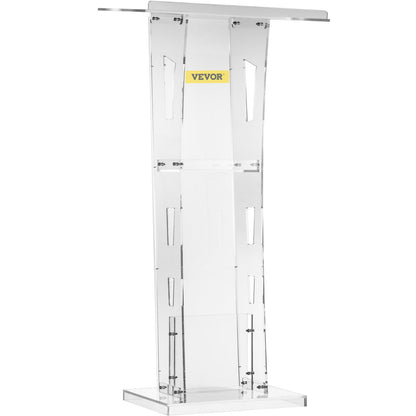 Acrylic Podium 45\" Tall Plexiglass Podium 26.8\"x15\" Table Acrylic Pulpits for Churches with 8 mm Thick Acrylic Board Acrylic Podiums and Lecterns Design for Lecture Recital Speech & Presentat