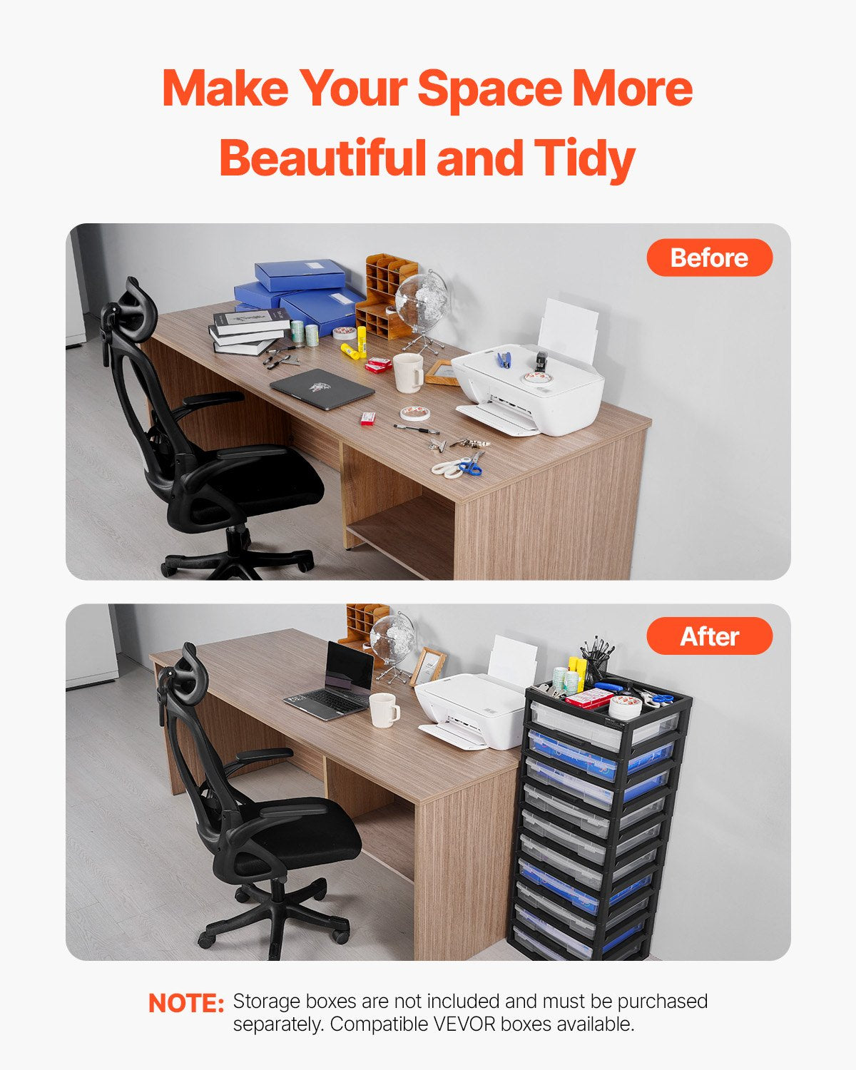 Plastförvaringsorganisator 10-lagers stor kapacitet med organisatör topp svart ram