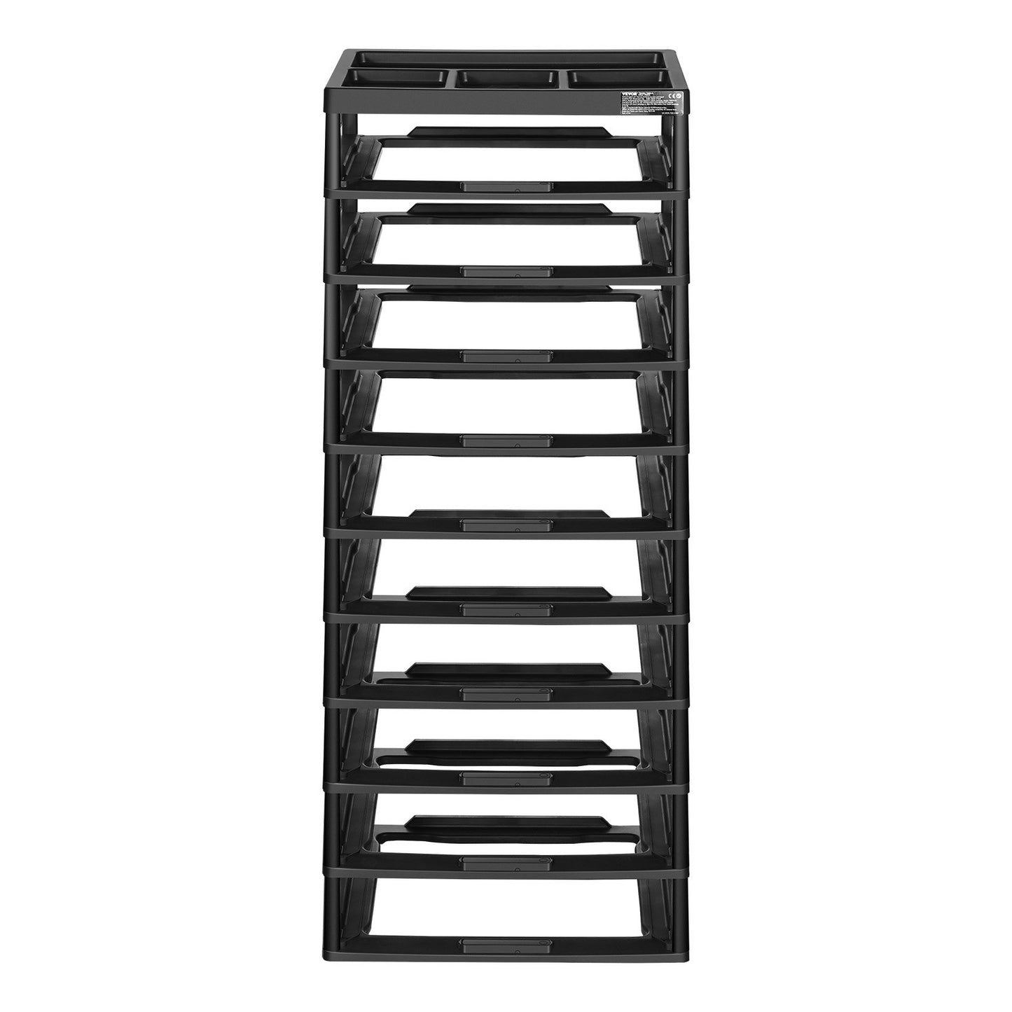 Plastförvaringsorganisator 10-lagers stor kapacitet med organisatör topp svart ram